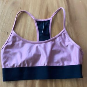 Koral shiny pink sports bra